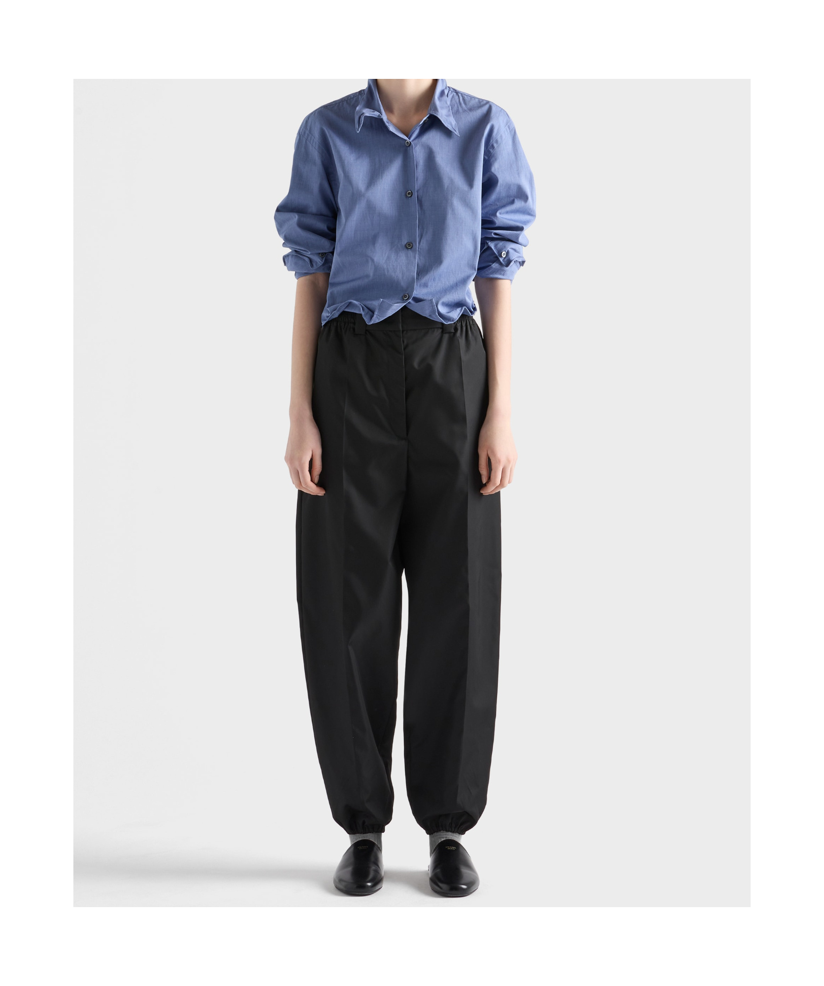 Prada Re-nylon Gabardine Trousers In Black