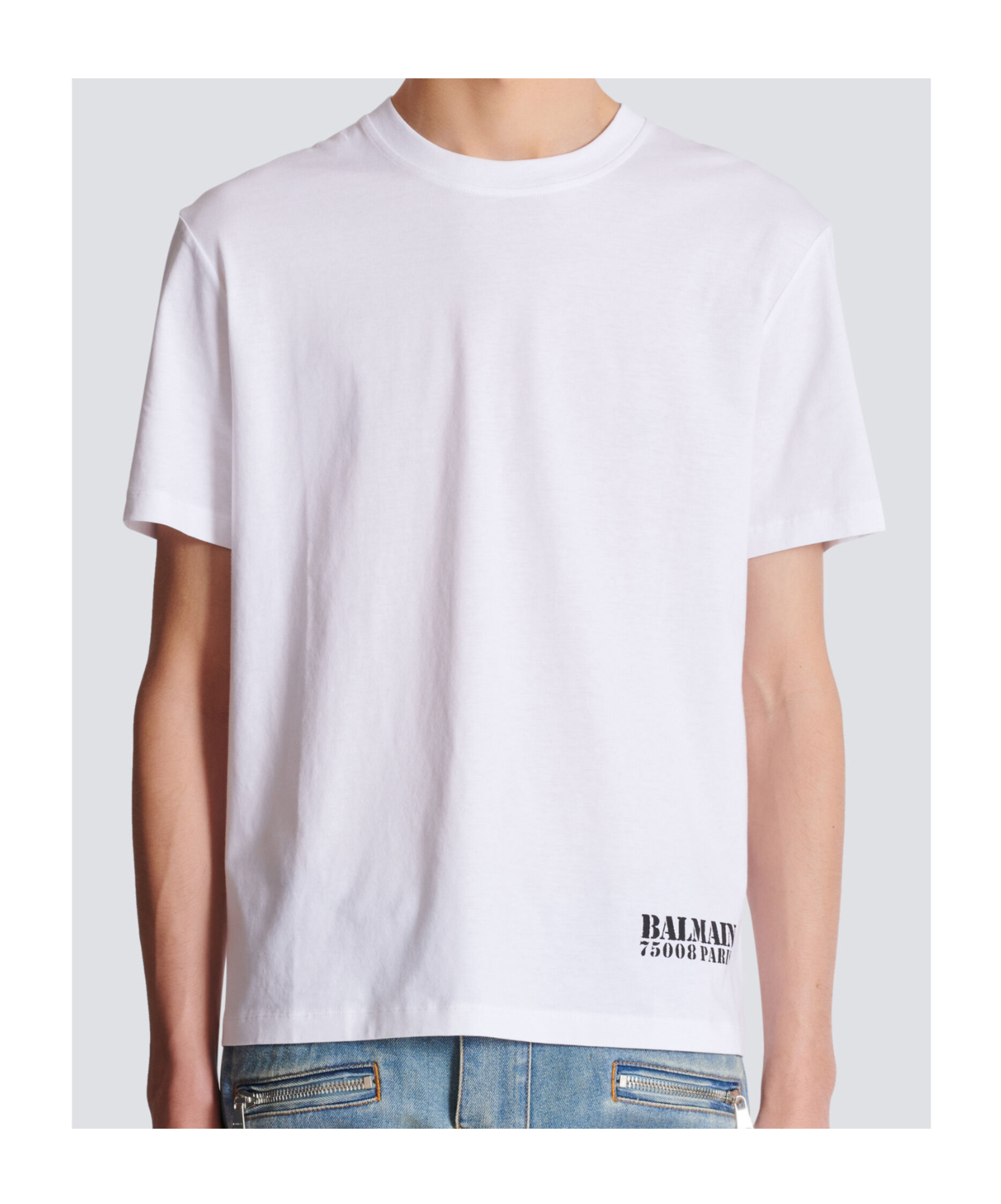 Shop Balmain Small Stamp Printed T-shirt