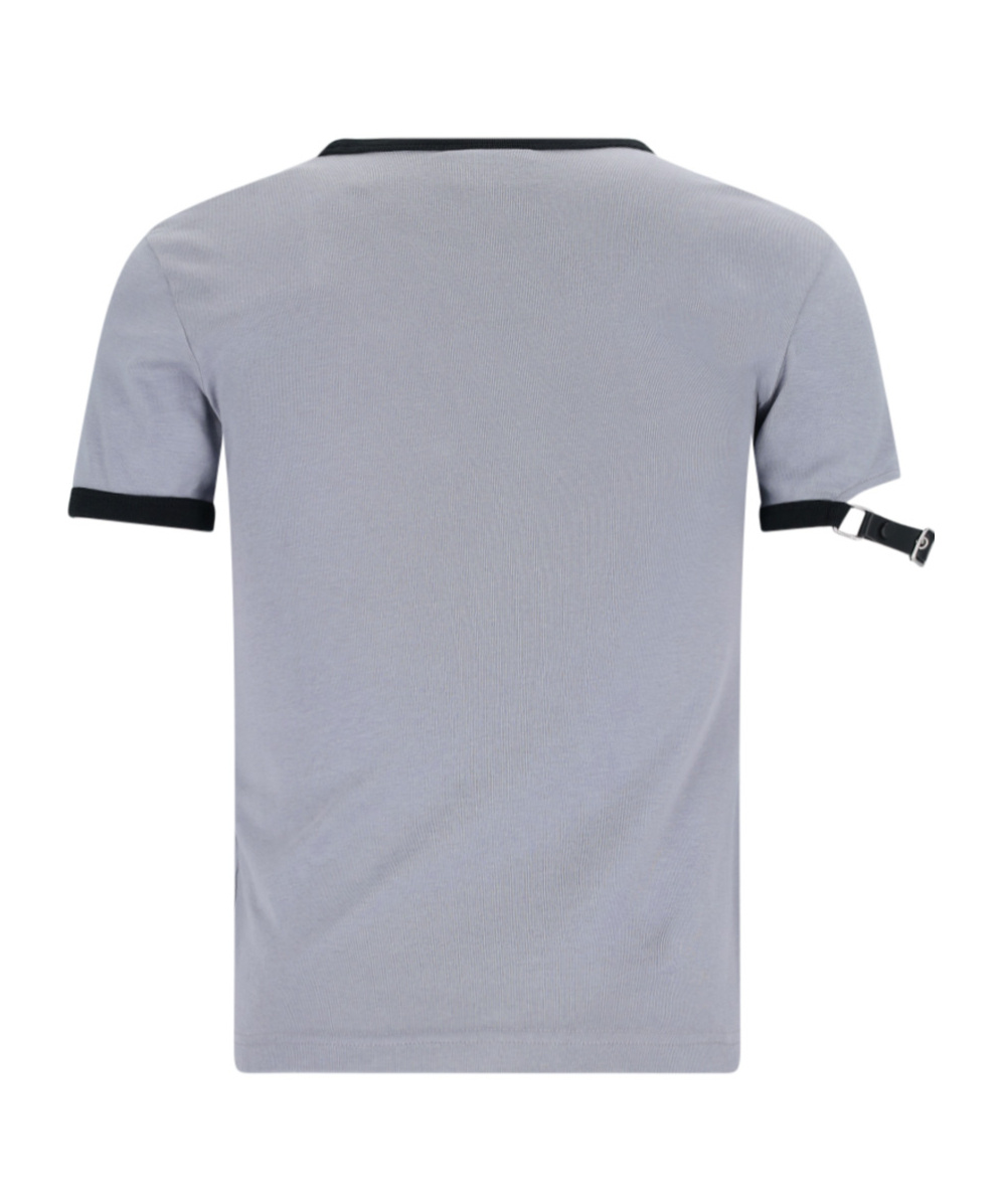 Courrèges Buckle Contrast T-shirt In Gray
