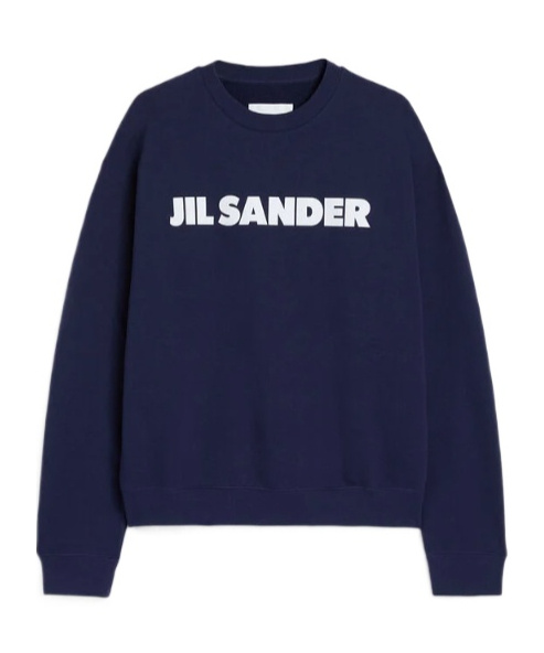 Jil Sander Cotton Logo Sweatshirt In Blue