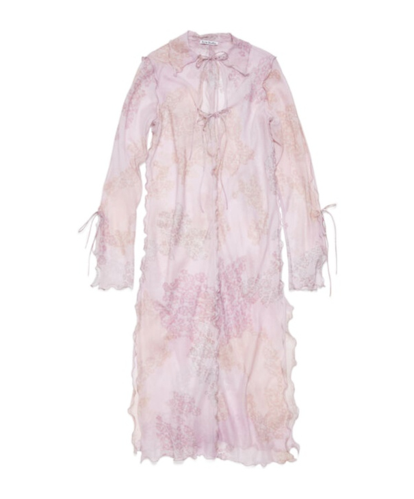 Acne Studios Womens Pink Daftan Floral-print Cotton And Silk-blend Maxi Dress In Pink