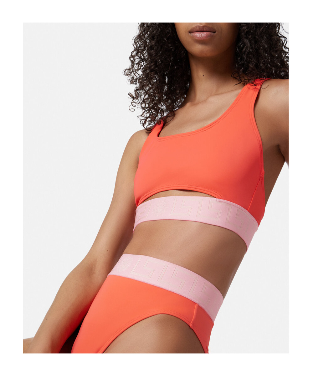 Versace Greca Border Bikini Briefs In Orange