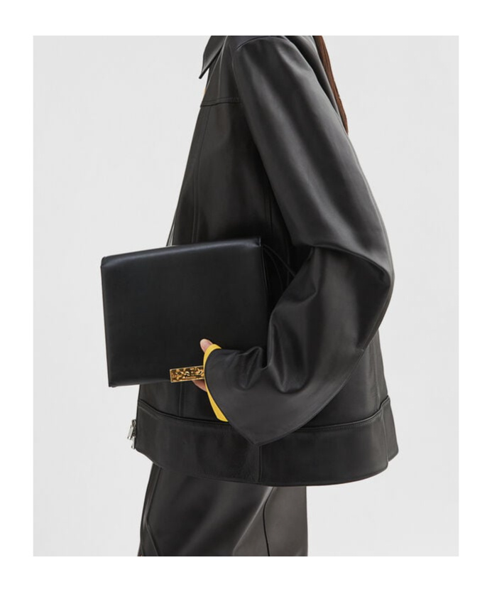 Jil Sander Medium-sized Leather Shoulder Bag In Black