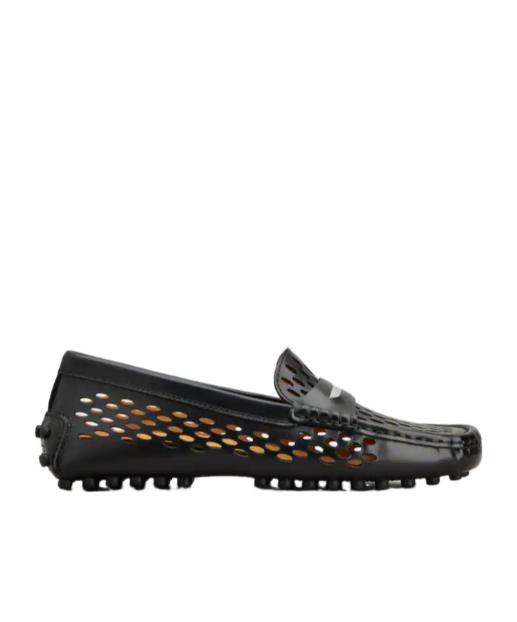 Tod's Gommino Cutout Leather Driving Shoes In Black