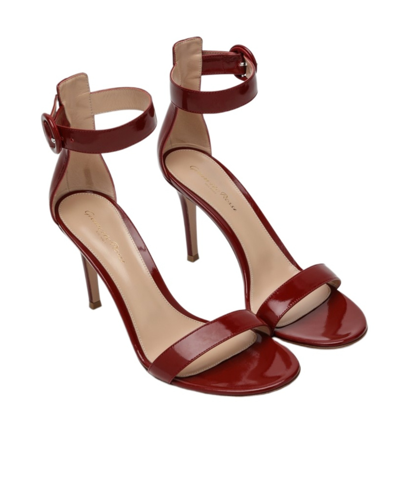 Gianvito Rossi Round-headed High-heeled Sandals In Red