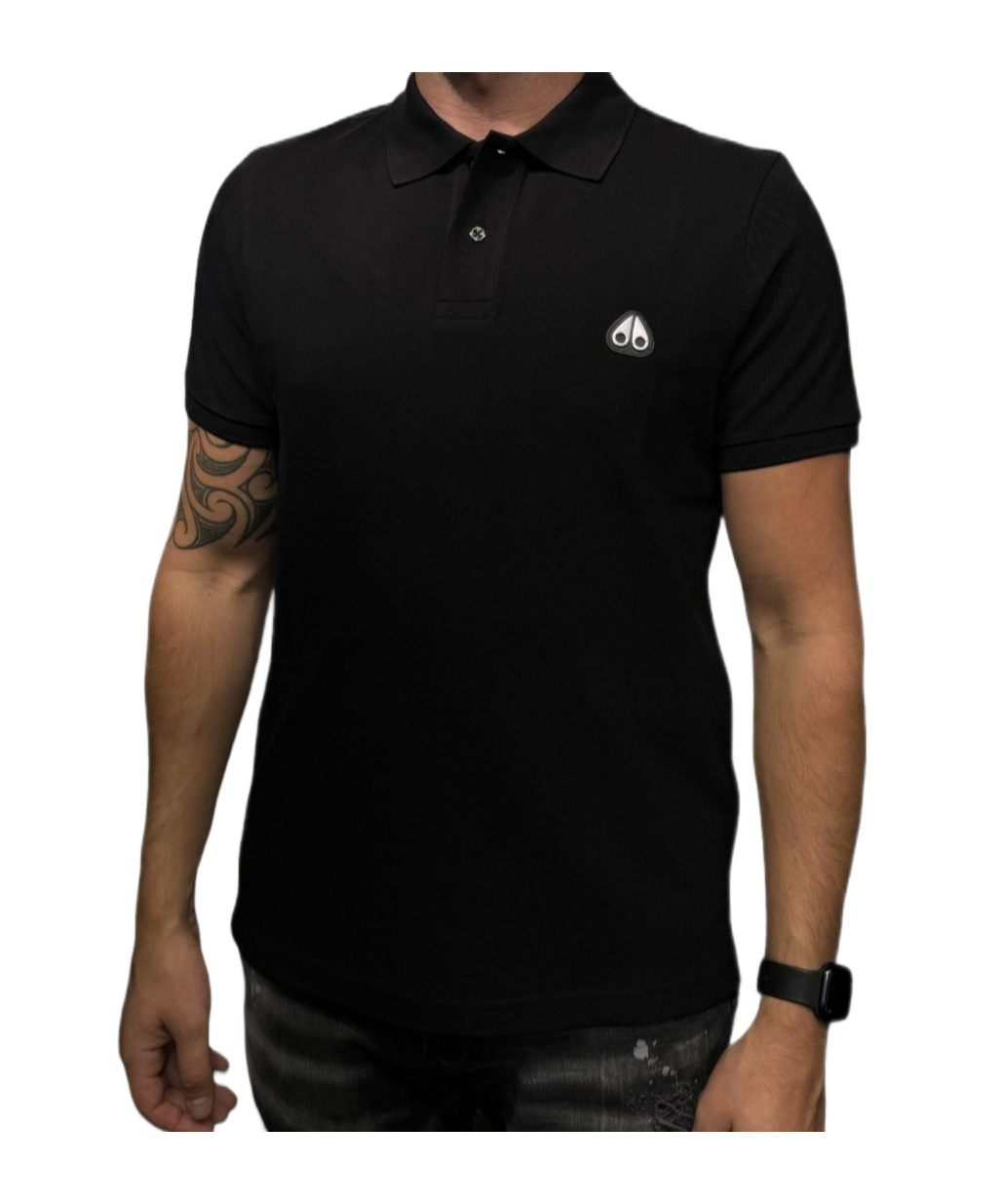 Shop Moose Knuckles Short-sleeved Polo Shirt In Black