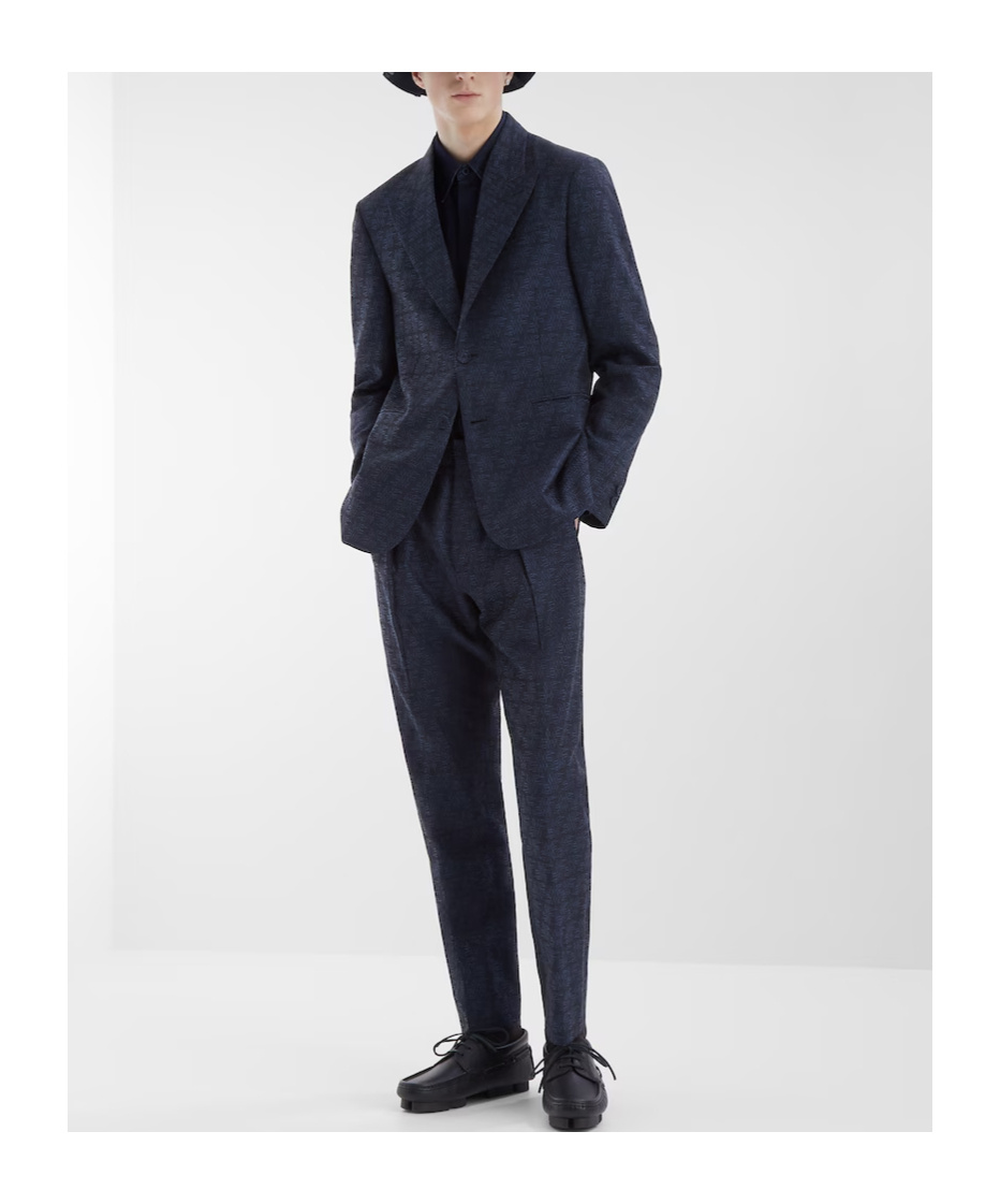 Fendi Ff Labyrinth Jacquard Casual Pants In Black