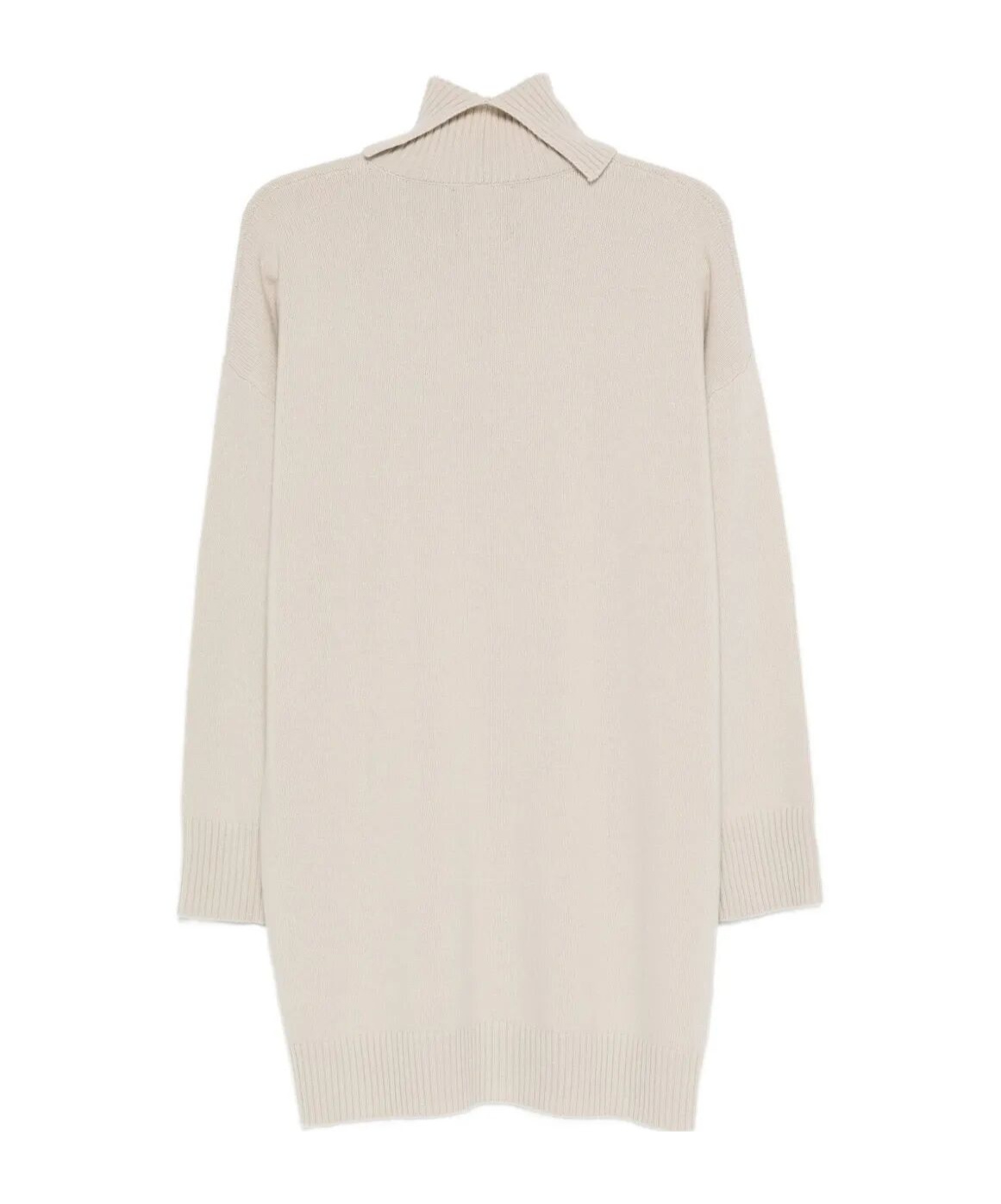 Roberto Collina Turtleneck Dress Dropped Shoulders Ribbed Cuffs In Animal Print