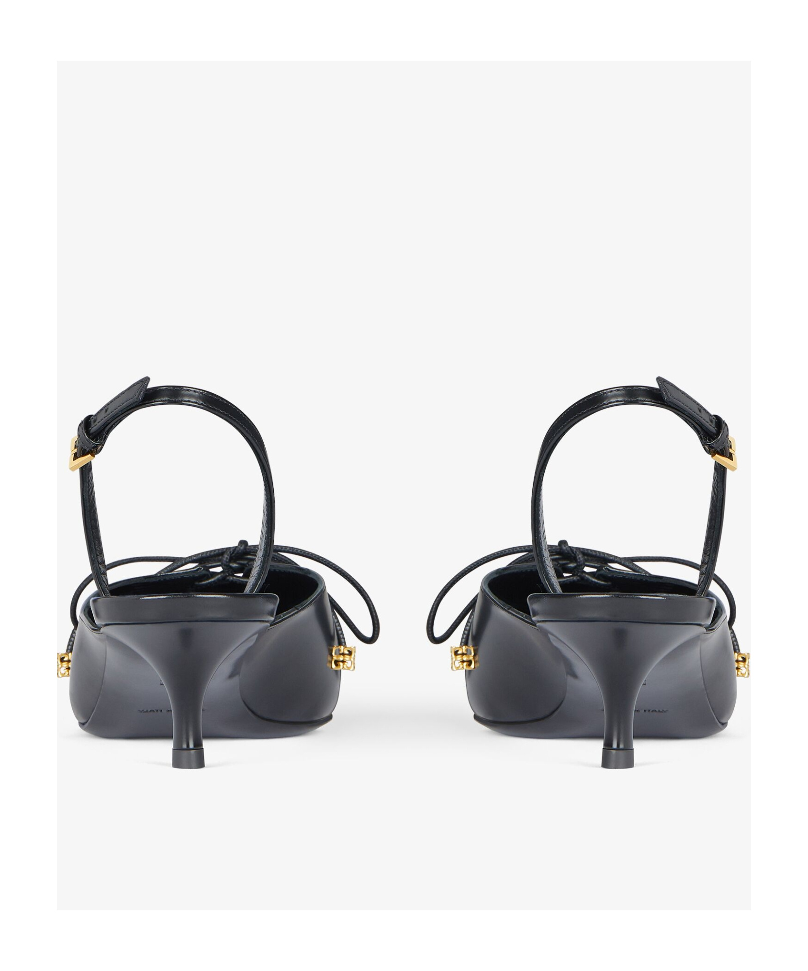 Givenchy Lace-up Slingbacks In Leather In Black