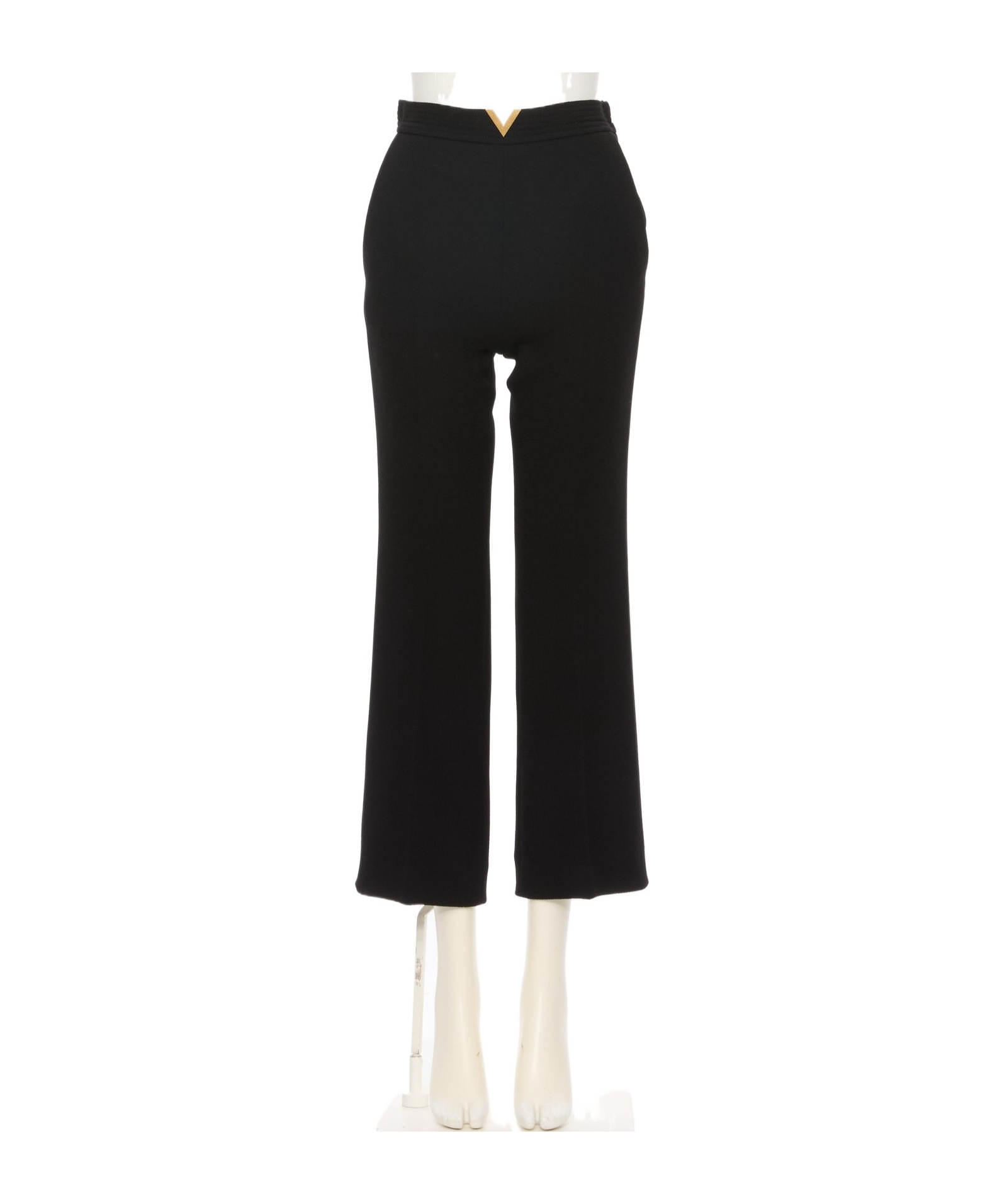 Valentino Wool Crepe Trousers In Black