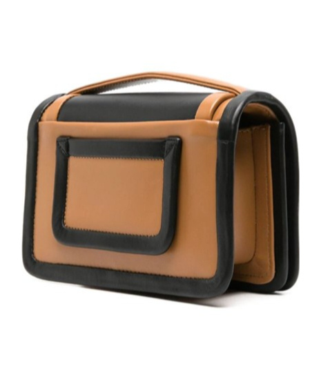 Pierre Hardy Alpha Colorblock Flap Leather Crossbody Bag In Black