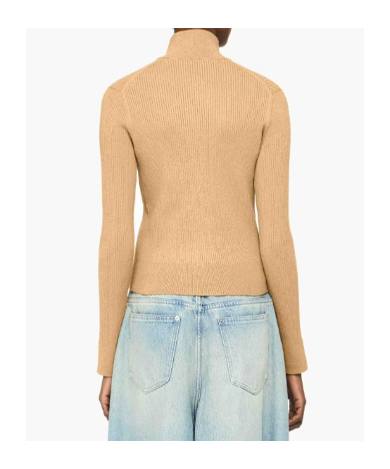 Shop Jw Anderson Ribbed-knit Cardigan In Nude