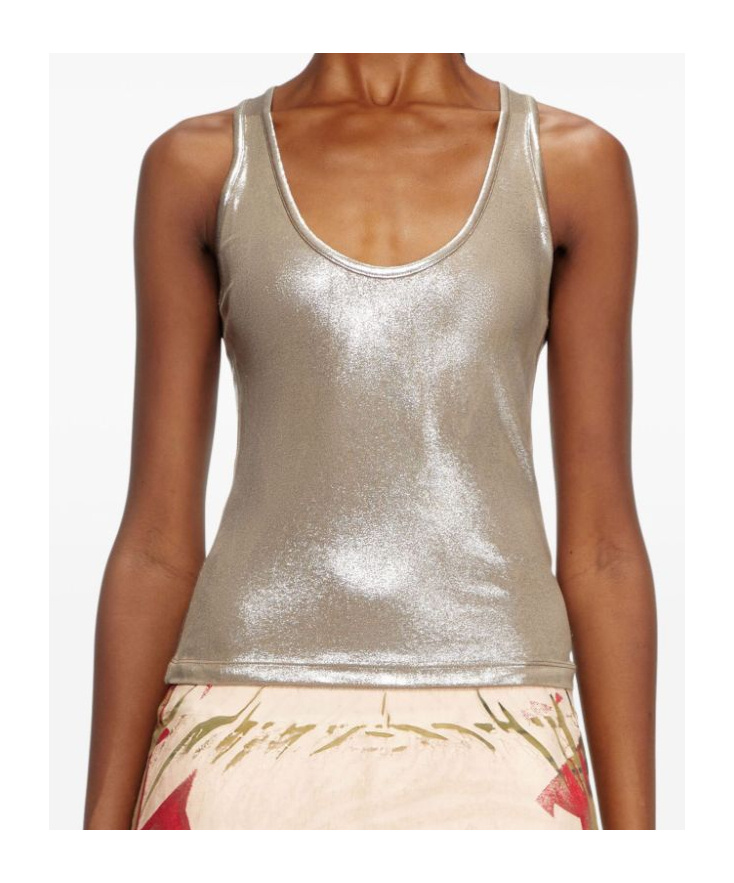 Diesel Vestido Midi - Dorado In Nude
