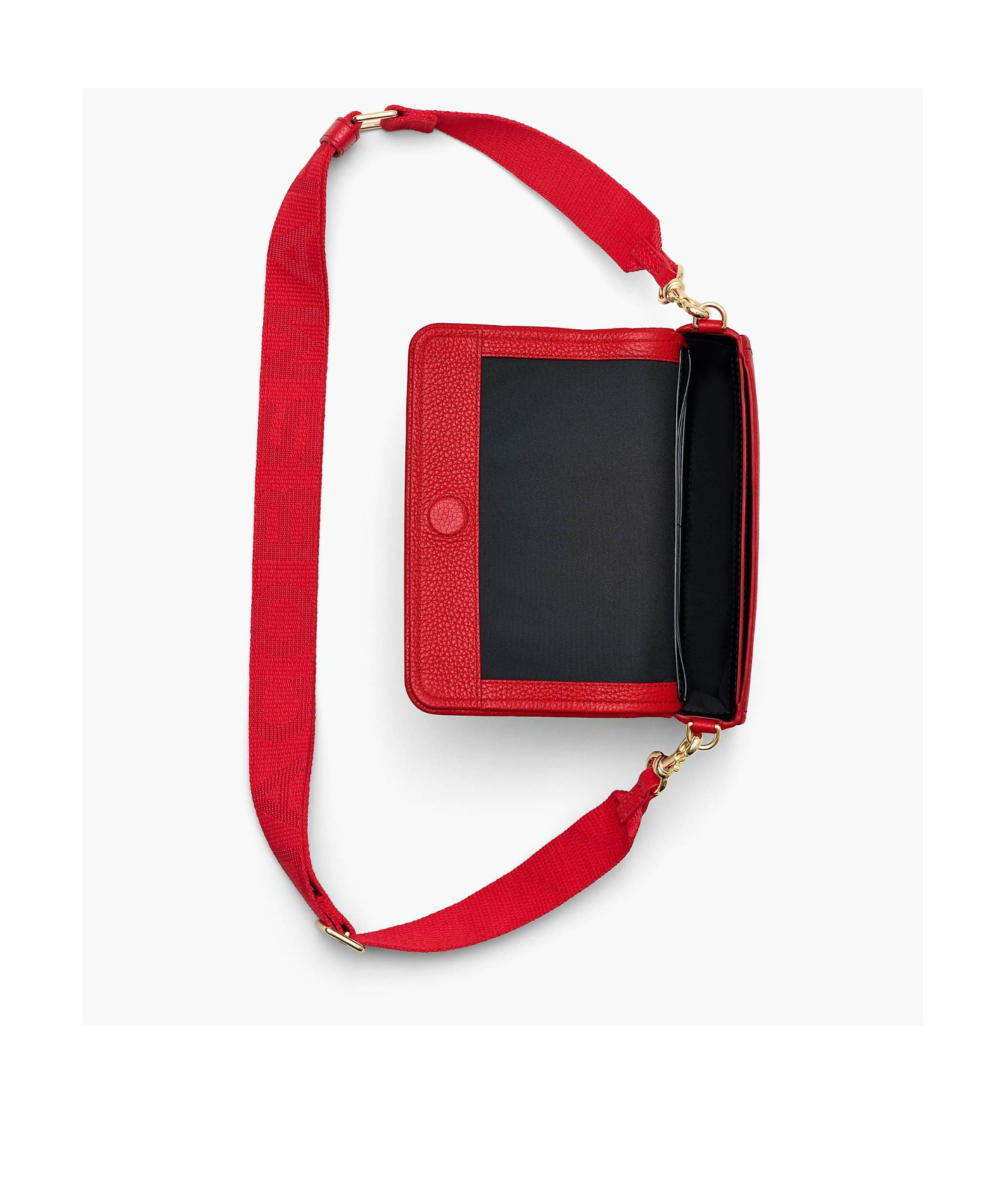 Marc Jacobs The Mini Grained Leather Crossbody Bag In Red