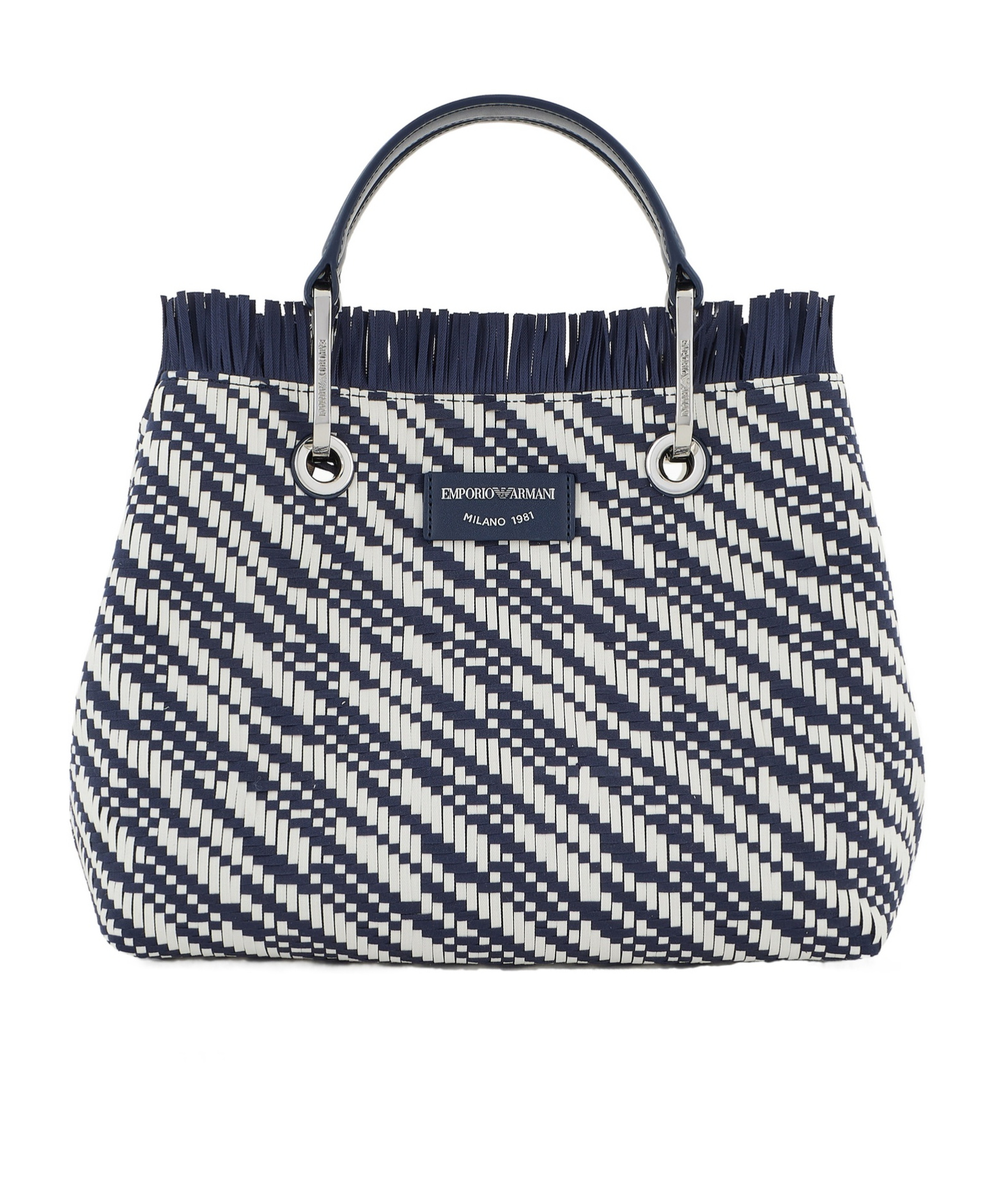 Emporio Armani Medium Woven Magnetic Closure Shoulder Bag