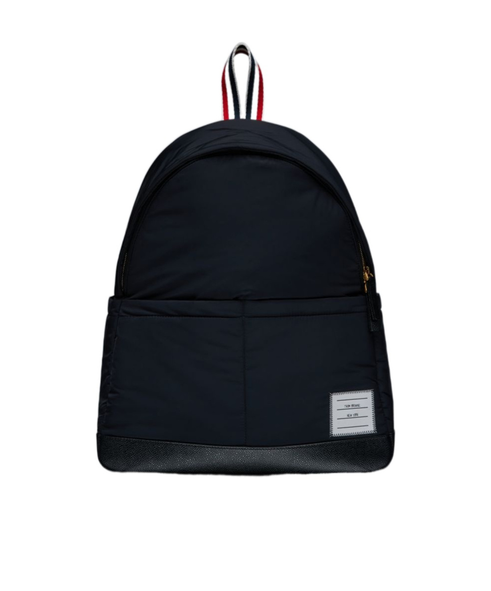 Thom Browne Black Poly Twill Multipocket Backpack In Black