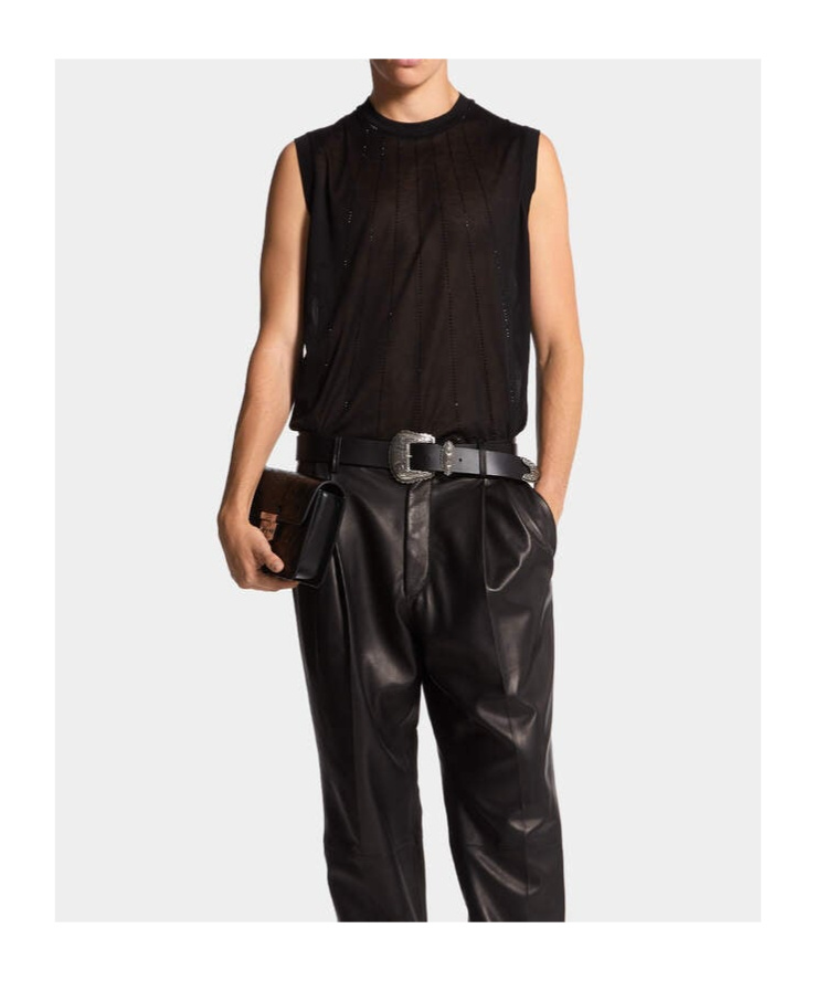 Shop Dsquared2 Rhinestone-embellished Tank Top In Black