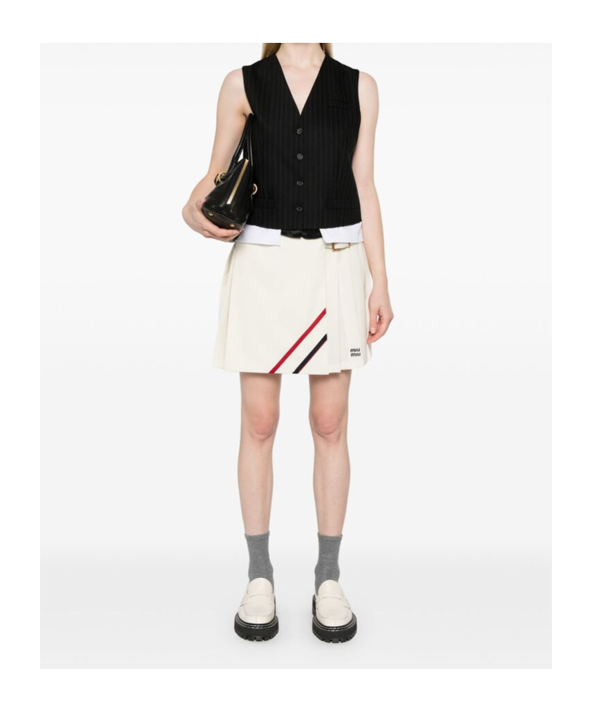 Miu Miu Pinstriped Waistcoat In Black