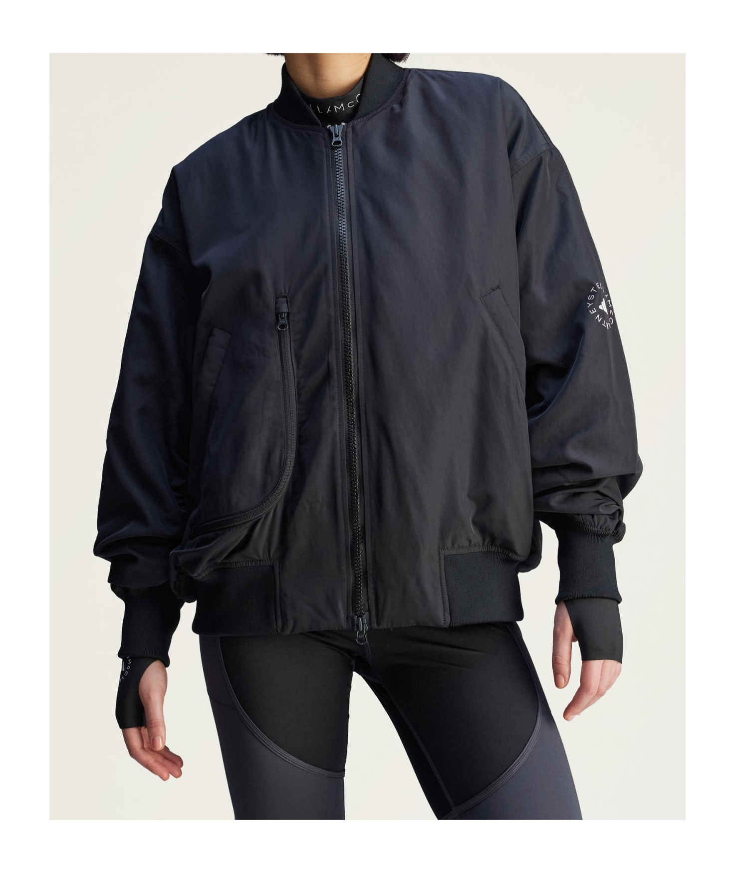 Adidas By Stella Mccartney Sportswear Woven Bomber In Black
