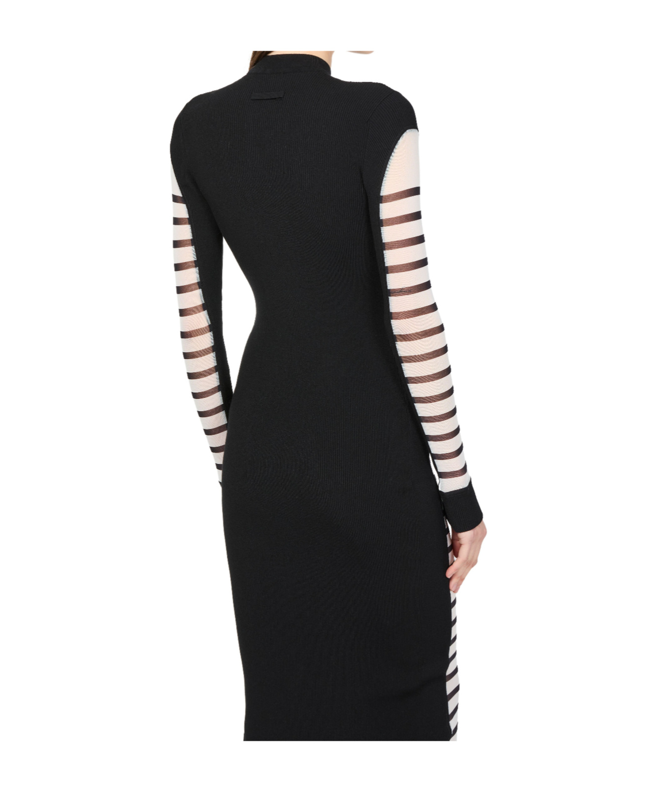 Jean Paul Gaultier Striped Dress Featuring Contrast Panels In White