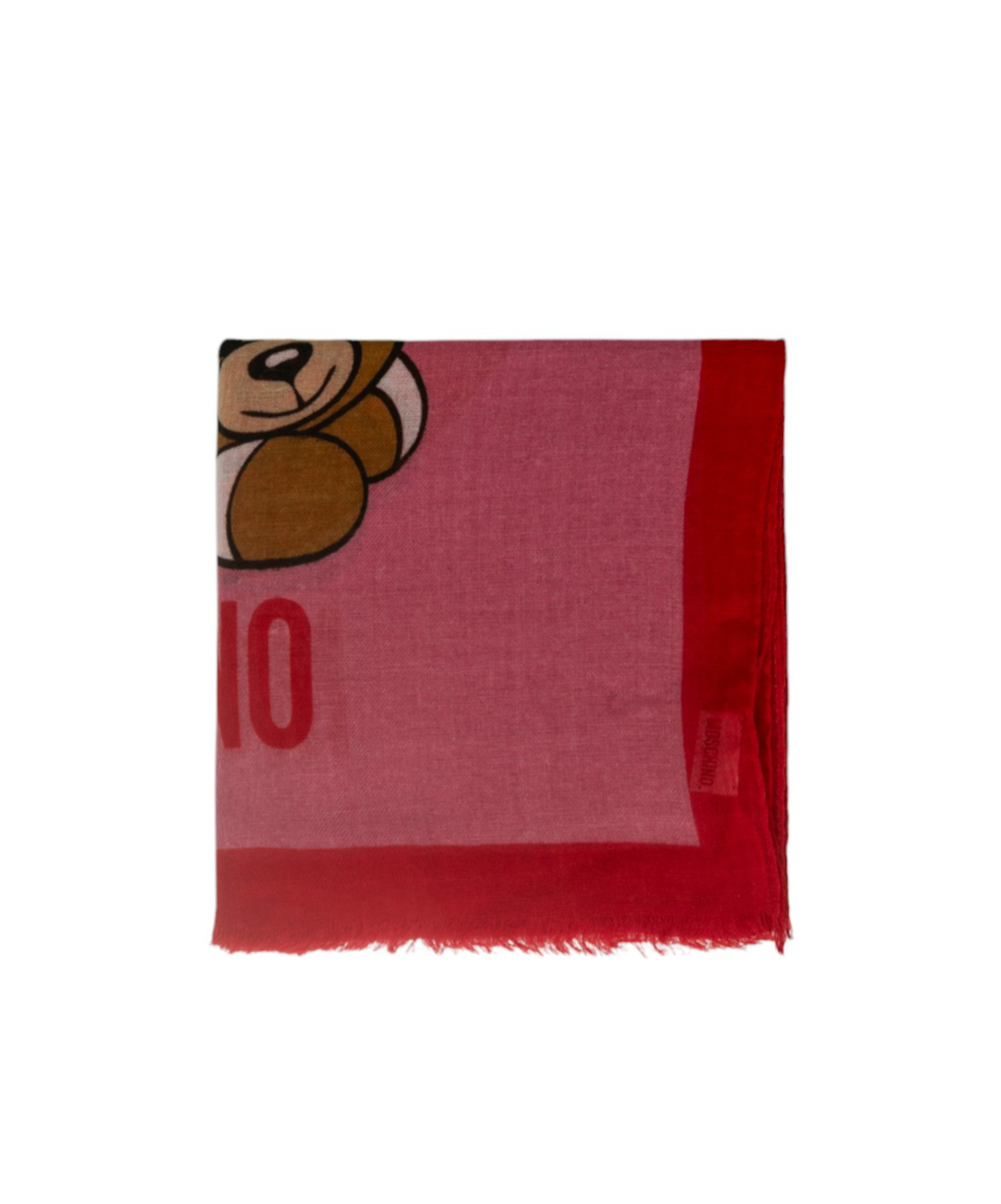 Moschino Teddy Bear Printed Scarf In Red
