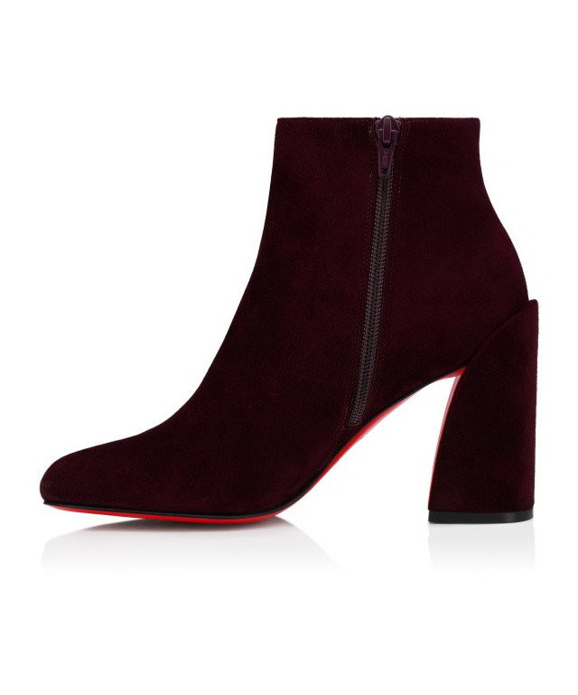 Christian Louboutin Jane Booty 85 Mm Low Boots In Burgundy