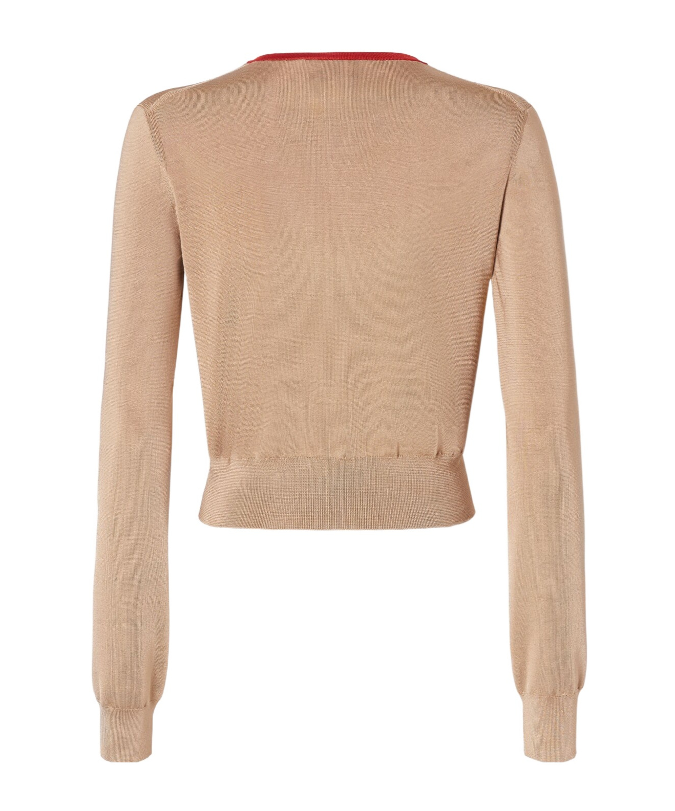 Fendi Beige Viscose Cardigan With Corals In Neutral