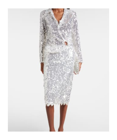 Christopher Esber Opaline Sequined Top In White