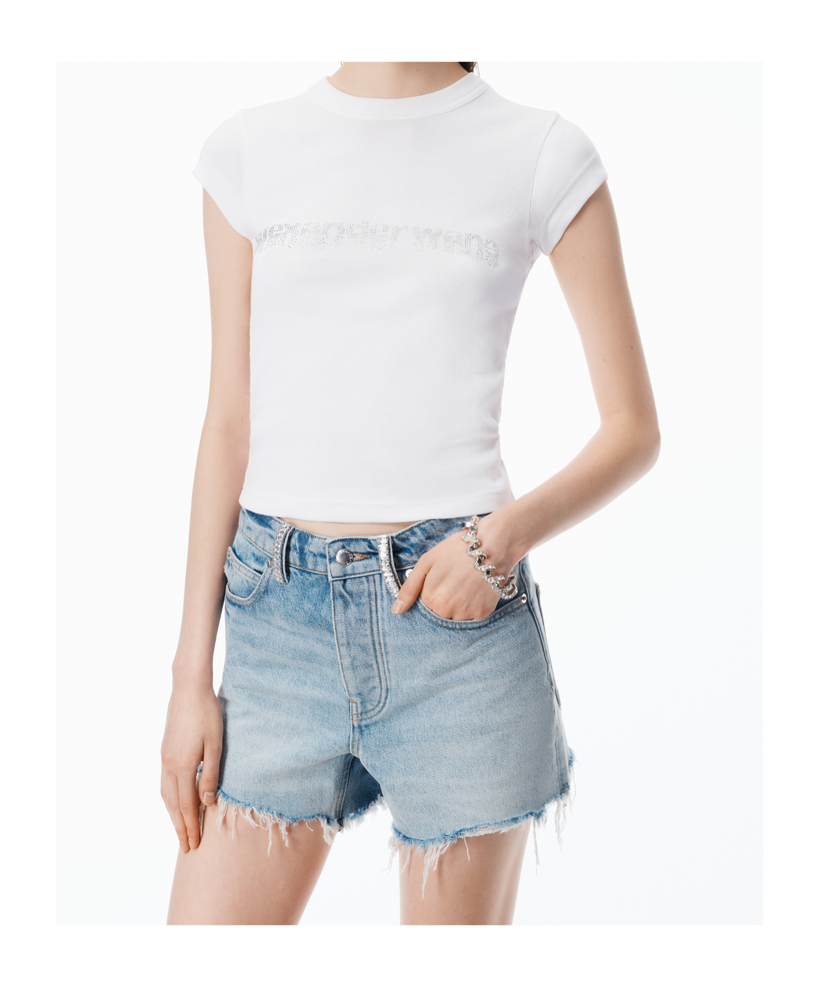 Alexander Wang Logo-embellished Crewneck T-shirt In White