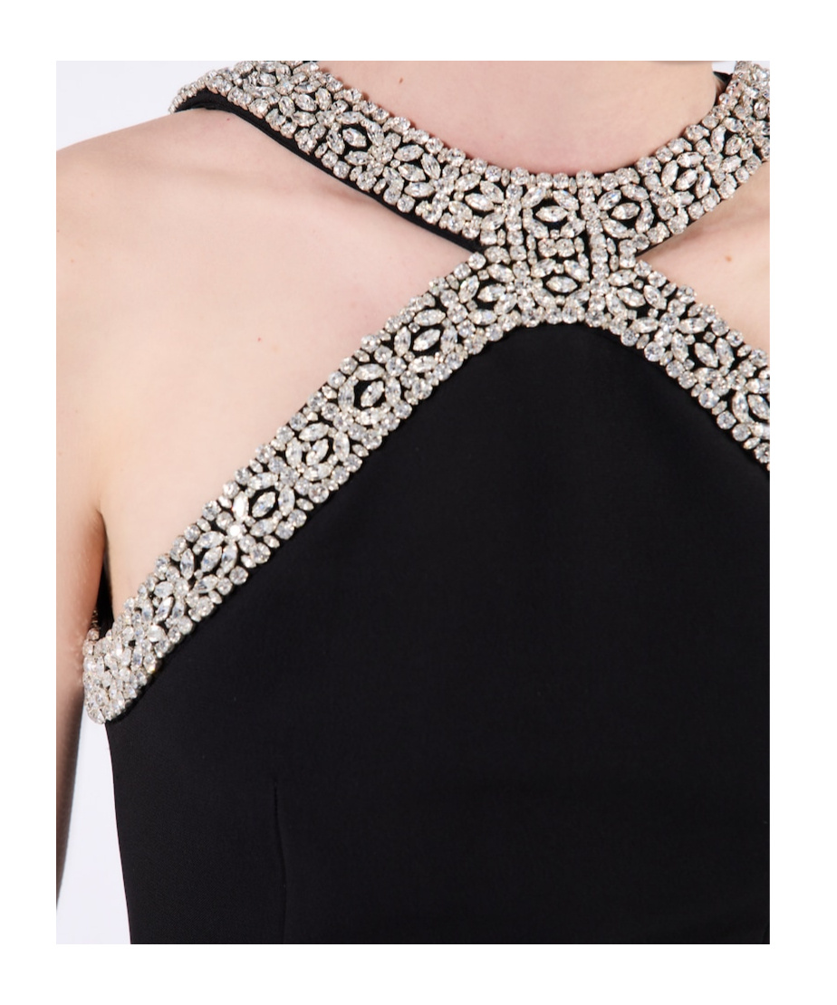 Prada Langes Kleid Aus Besticktem Cady In Black