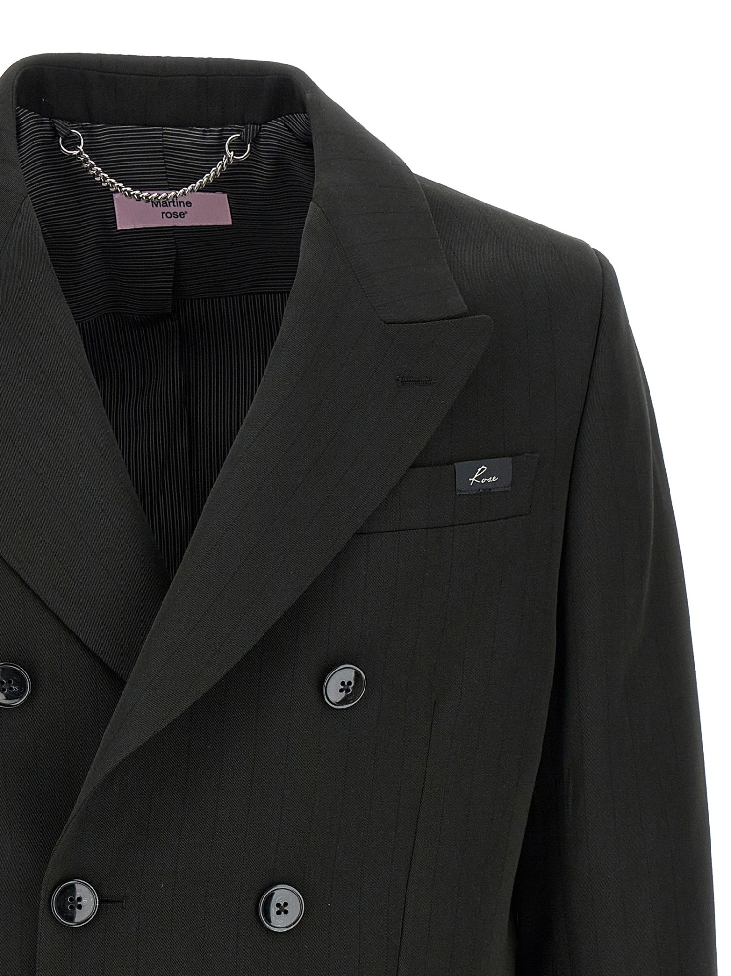 Shop Martine Rose Layered Double-breasted Blazer In Black