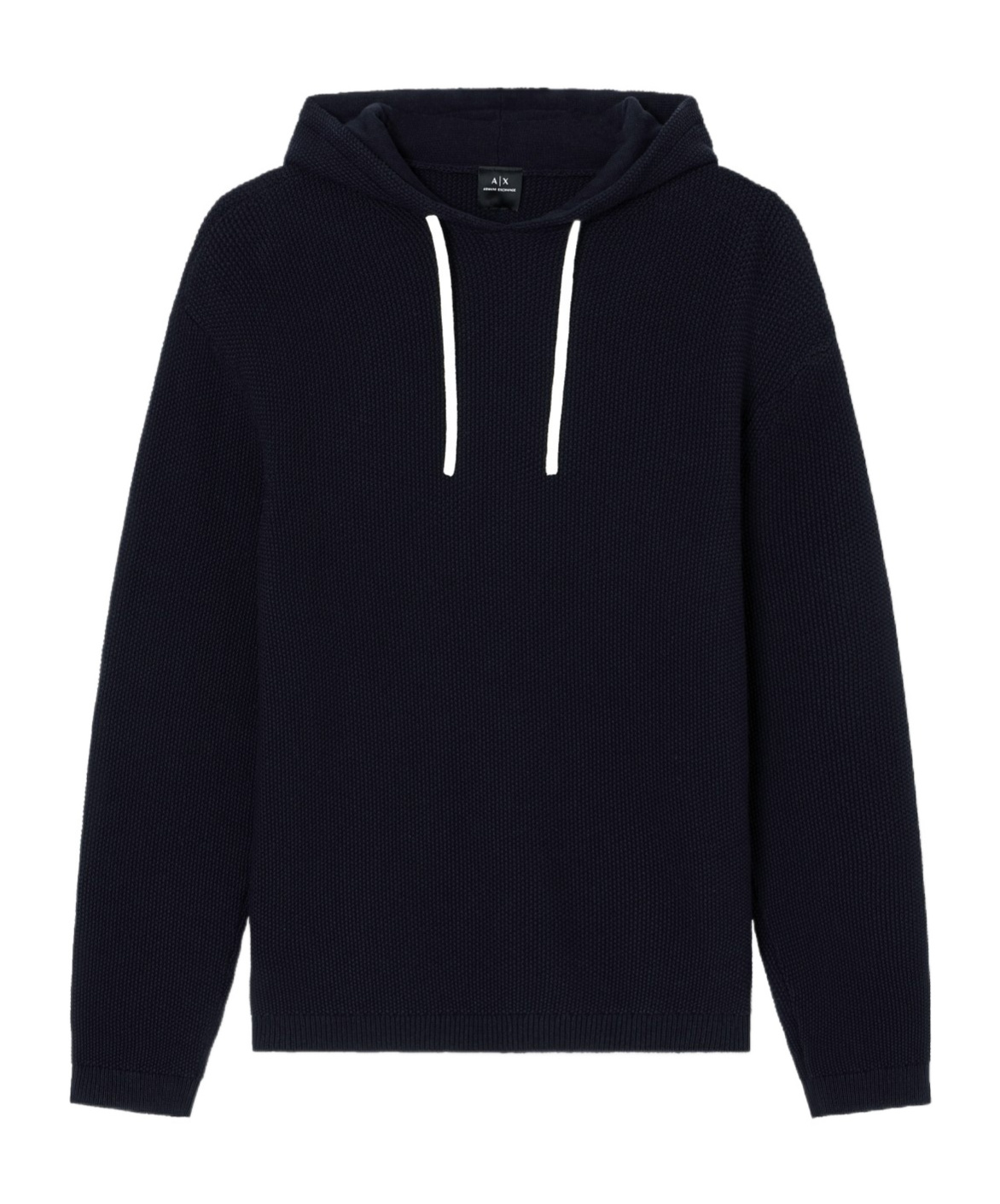Armani Exchange Long Sleeve Hooded Sweatshirt In Black