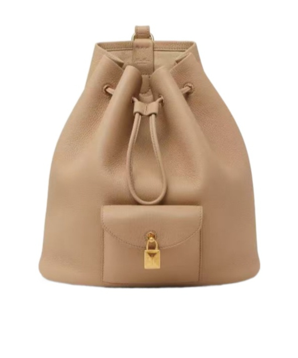 Loro Piana Extra Drawstring Backpack In Light Mastic/sun Gold