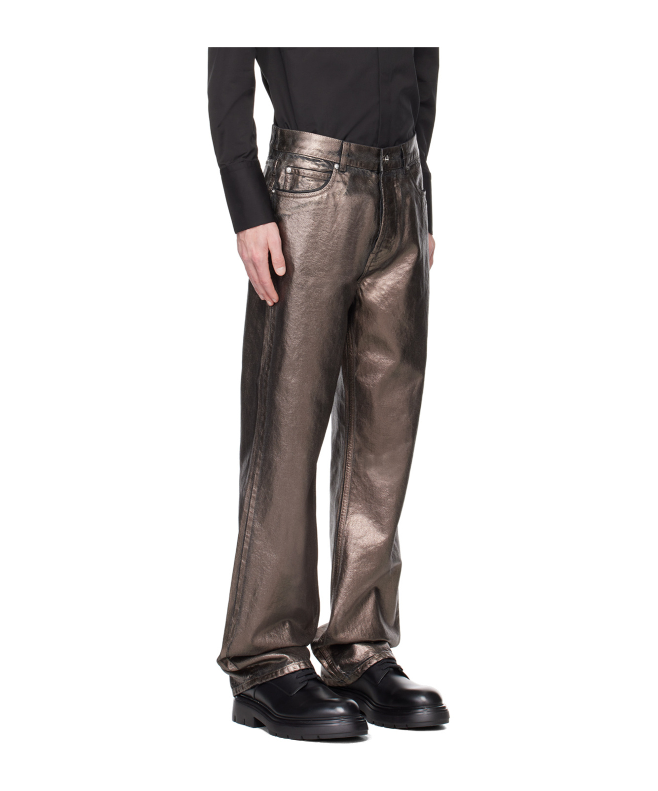 Ferragamo Brown Five-pocket Jeans In Black