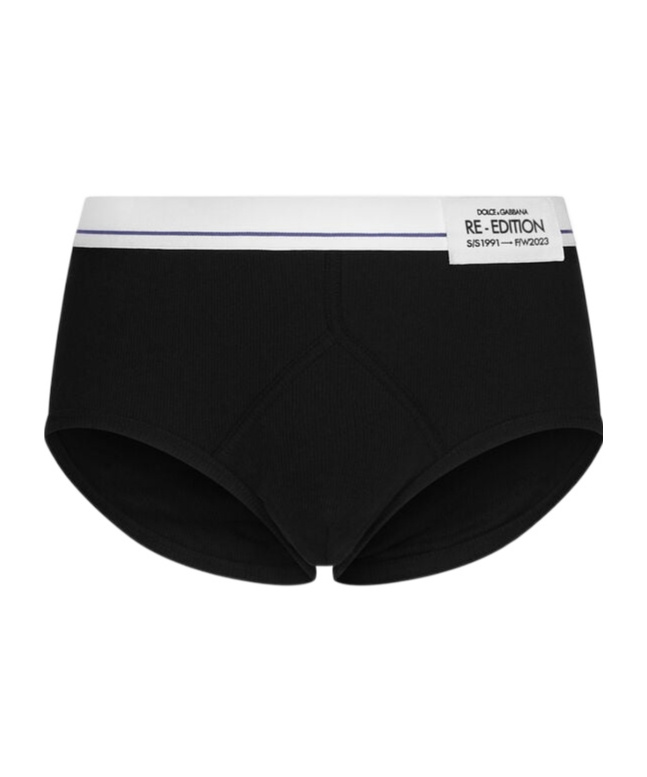 Dolce & Gabbana Fine-rib Cotton Brando Briefs In Black