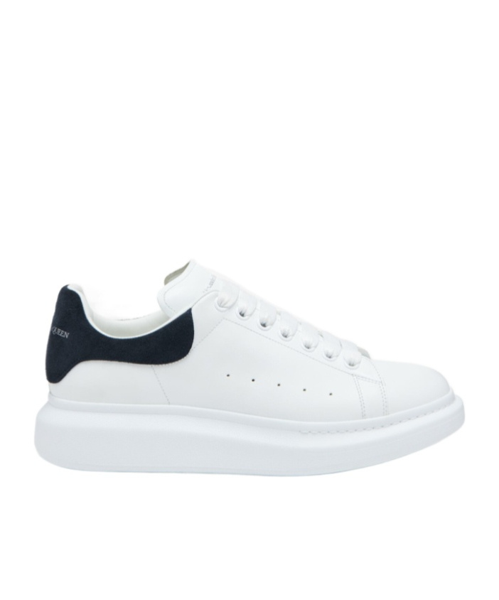 Alexander Mcqueen Oversized Calf Leather Sneakers With Chunky Rubber Sole In White