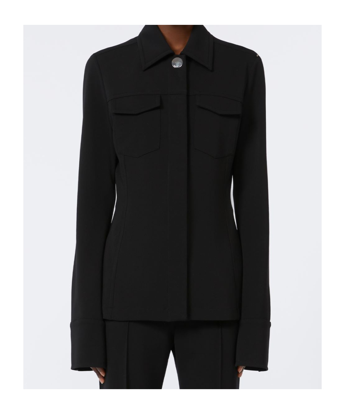 Sportmax Tailored Suit With Relaxed Fit And Vertical Cuts In Black
