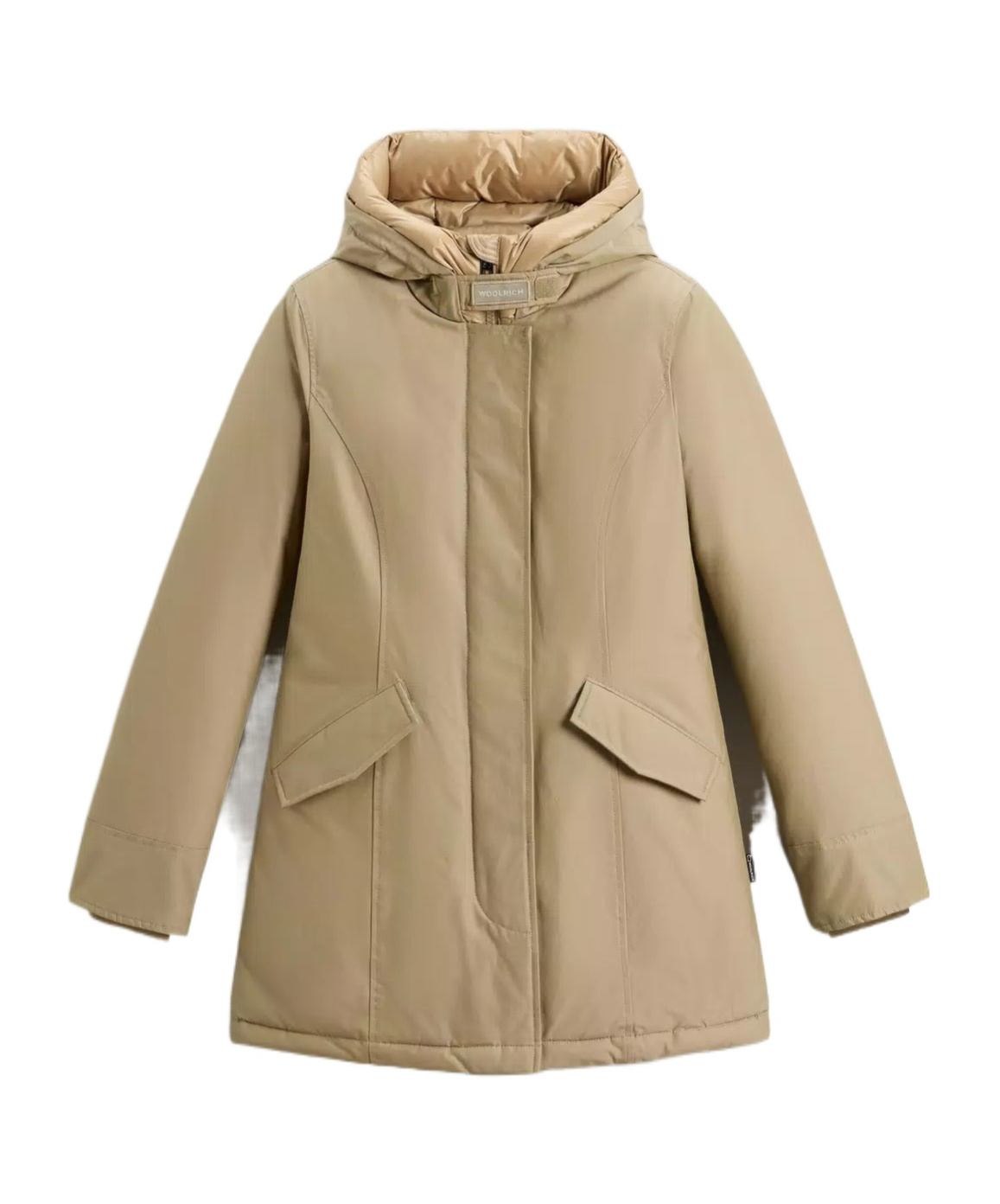 Woolrich Hooded Down Jacket In Brown