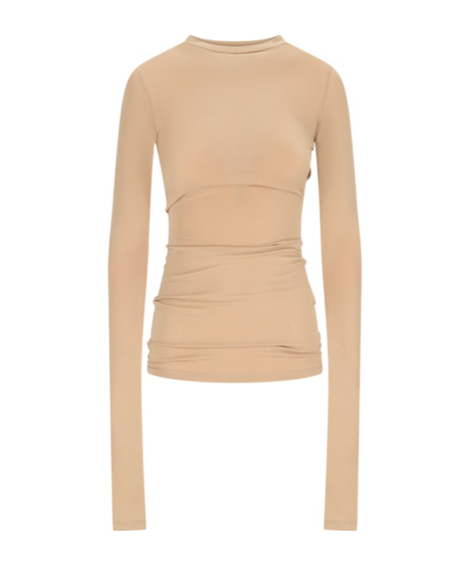Darkpark Camren Long-sleeve Crew-neck Top In Brown