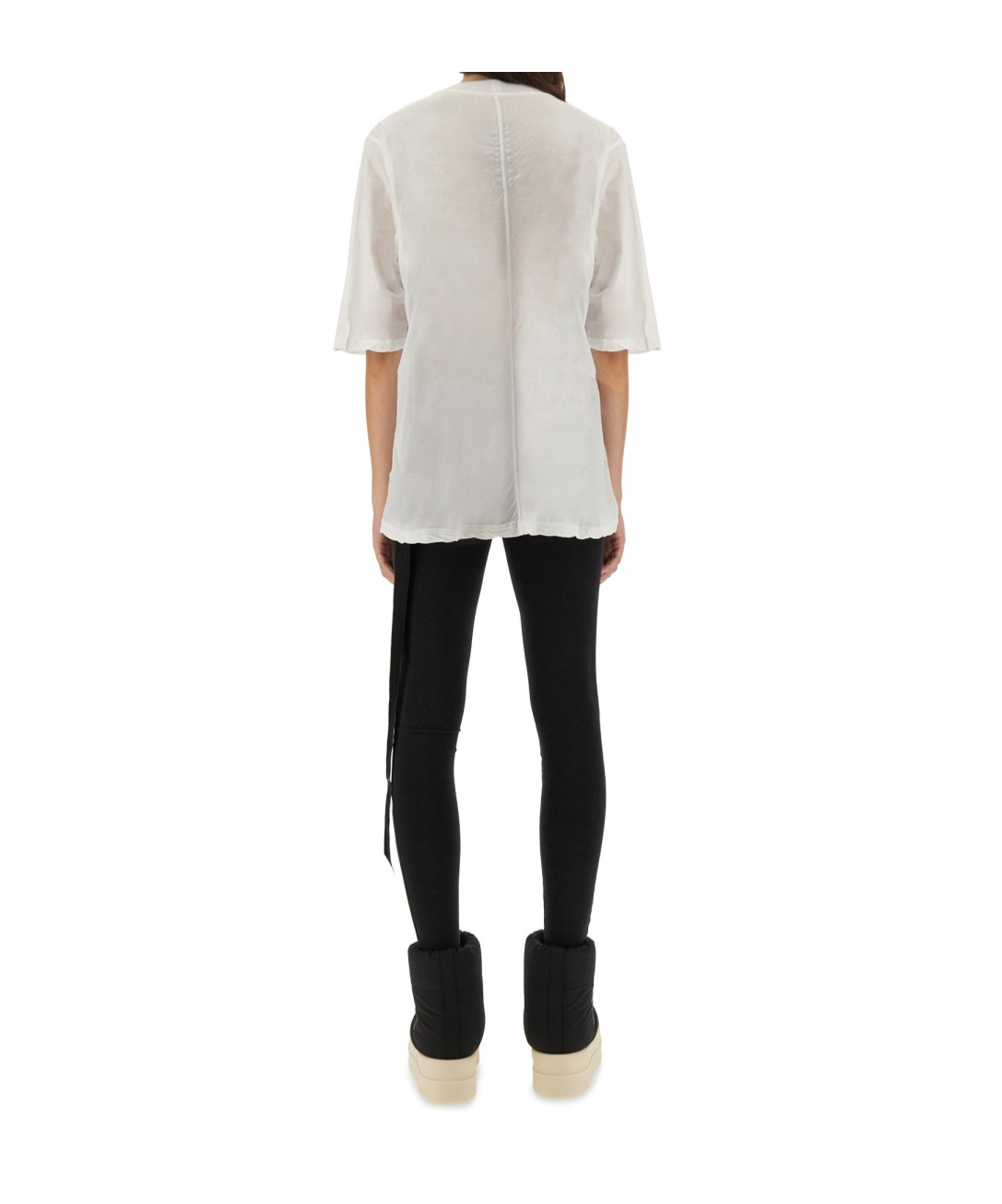 Rick Owens Drkshdw Asymmetrical-hem Organic Cotton Top In Neutral