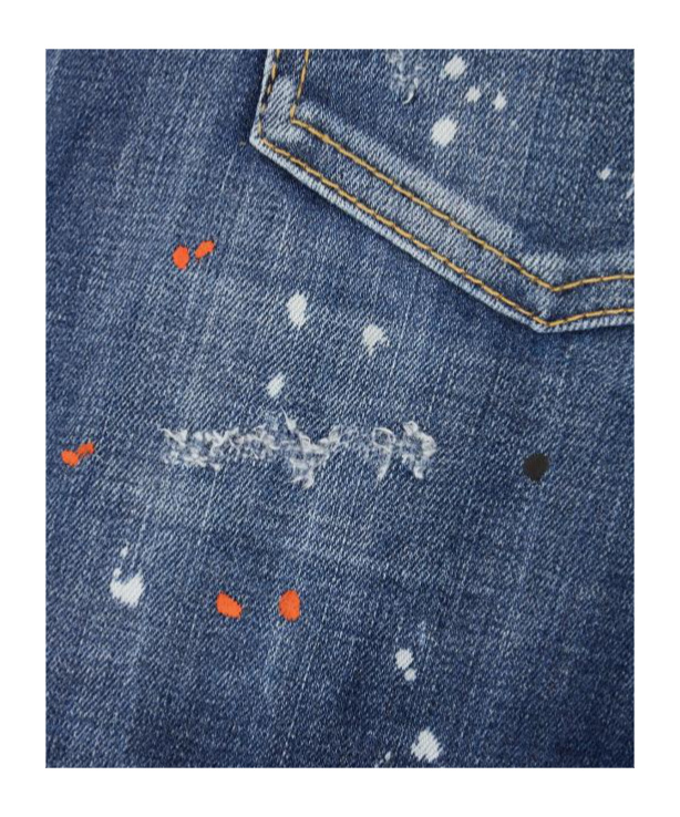 DSQUARED2 DSQUARED2 LOGO-PATCH DISTRESSED JEANS