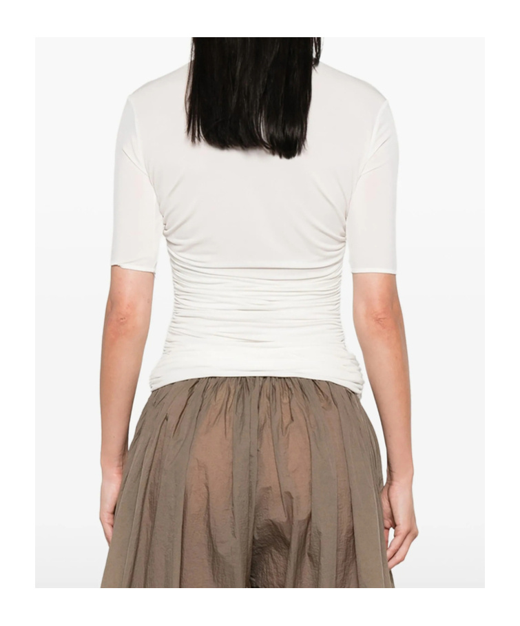 Alaïa Gather Detailed Jersey T-shirt In White