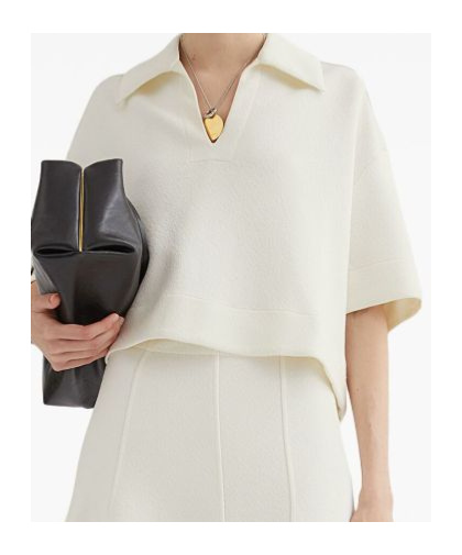 Jil Sander Cropped Polo Shirt In White