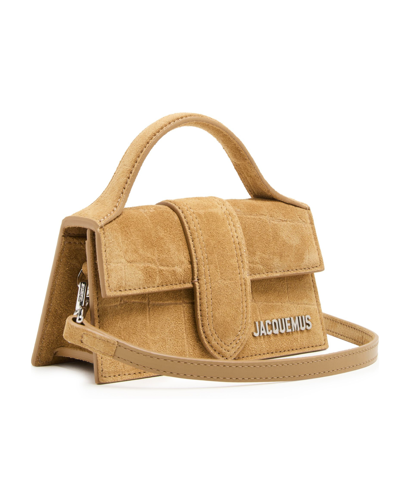 Jacquemus Le Bambino Long Leather Shoulder Bag In Camel