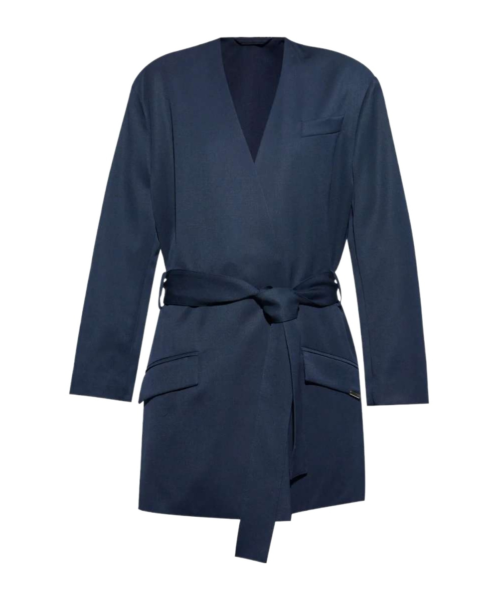 Attico Long-sleeved Coat In Blue