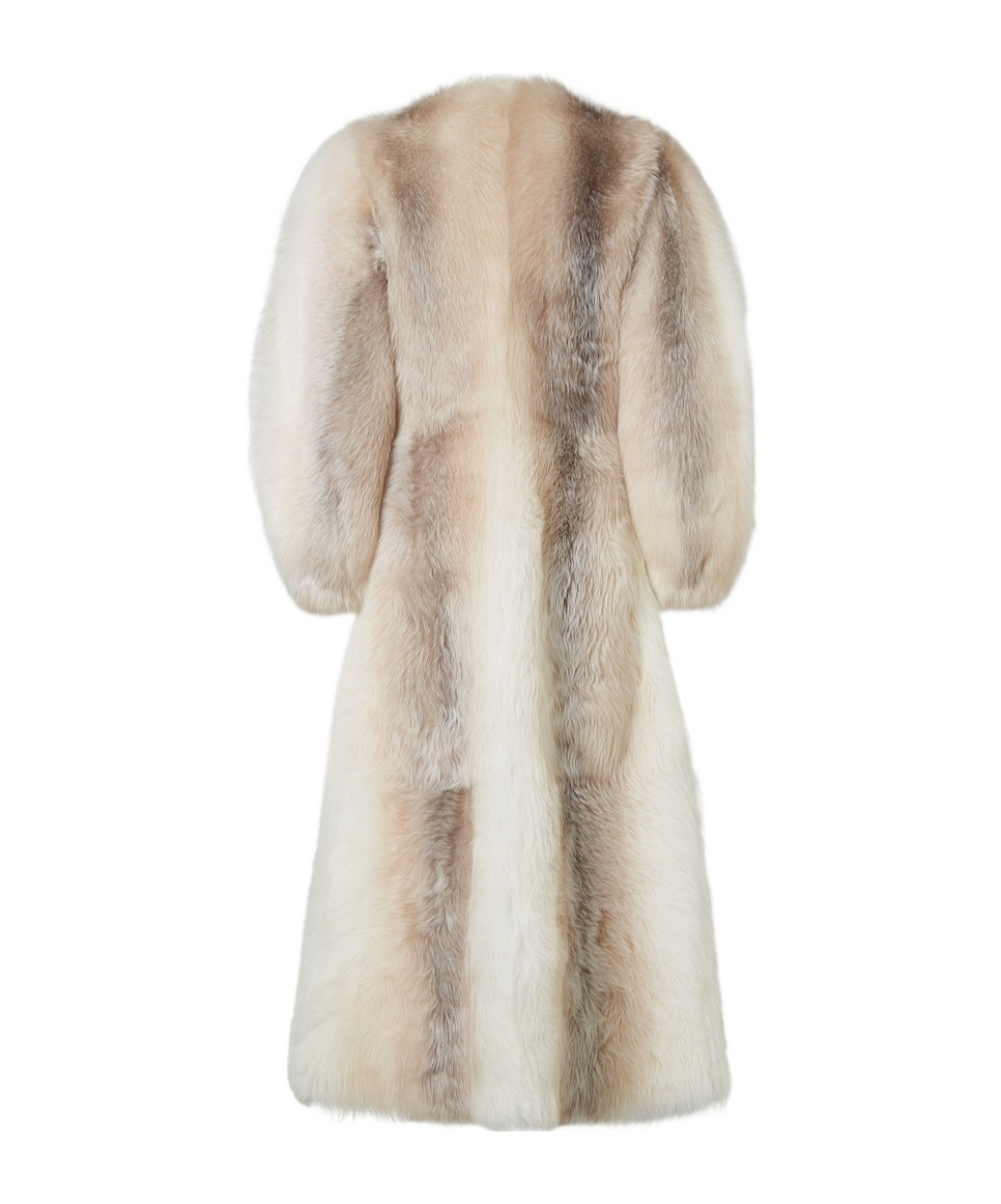 Fendi White Dorsato Shearling Coat In Gray
