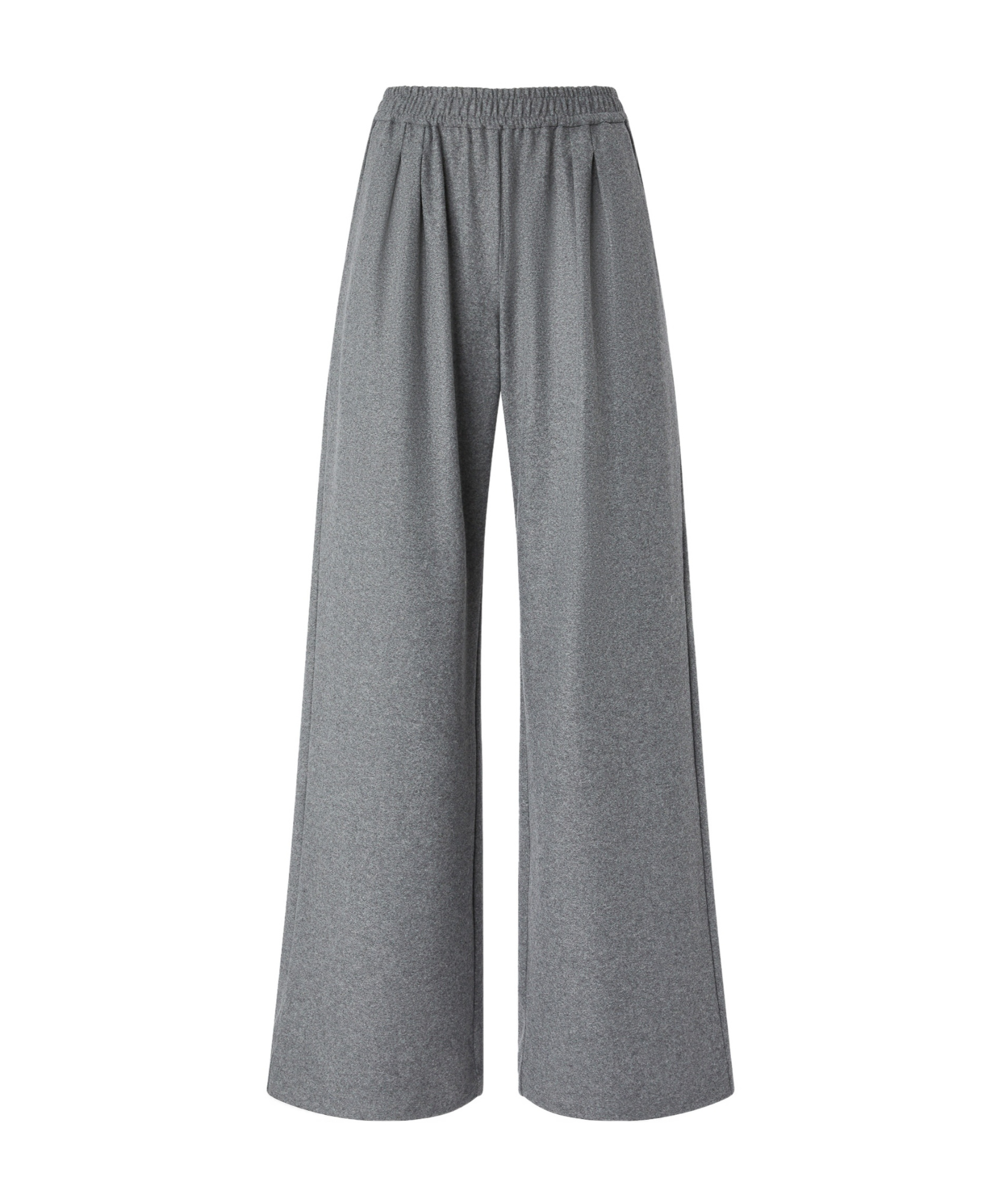 Pinko Long Wide-leg Wool-blend Trousers In Gray