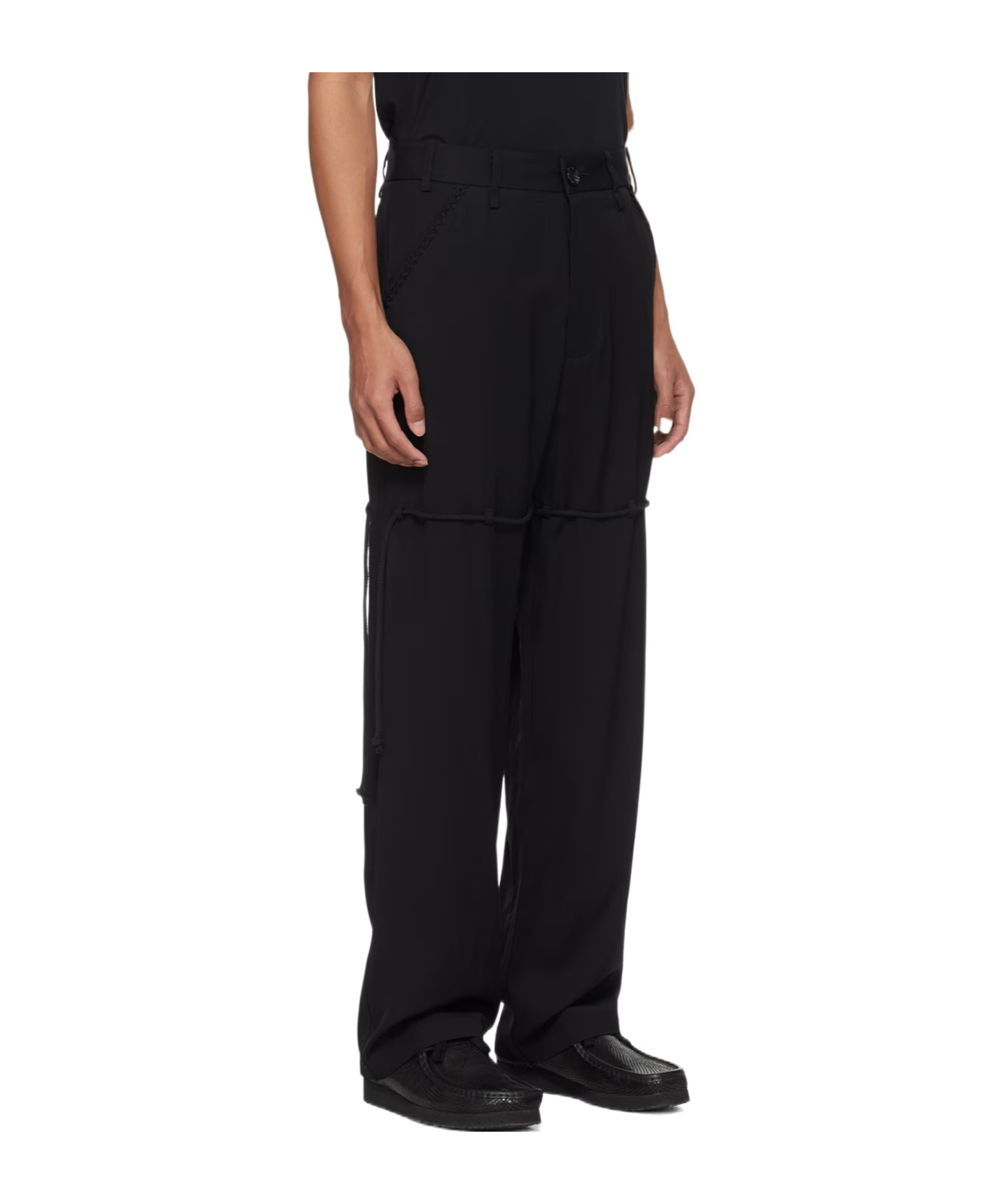 Shop Song For The Mute Belt Loop Design Casual Pants In Black