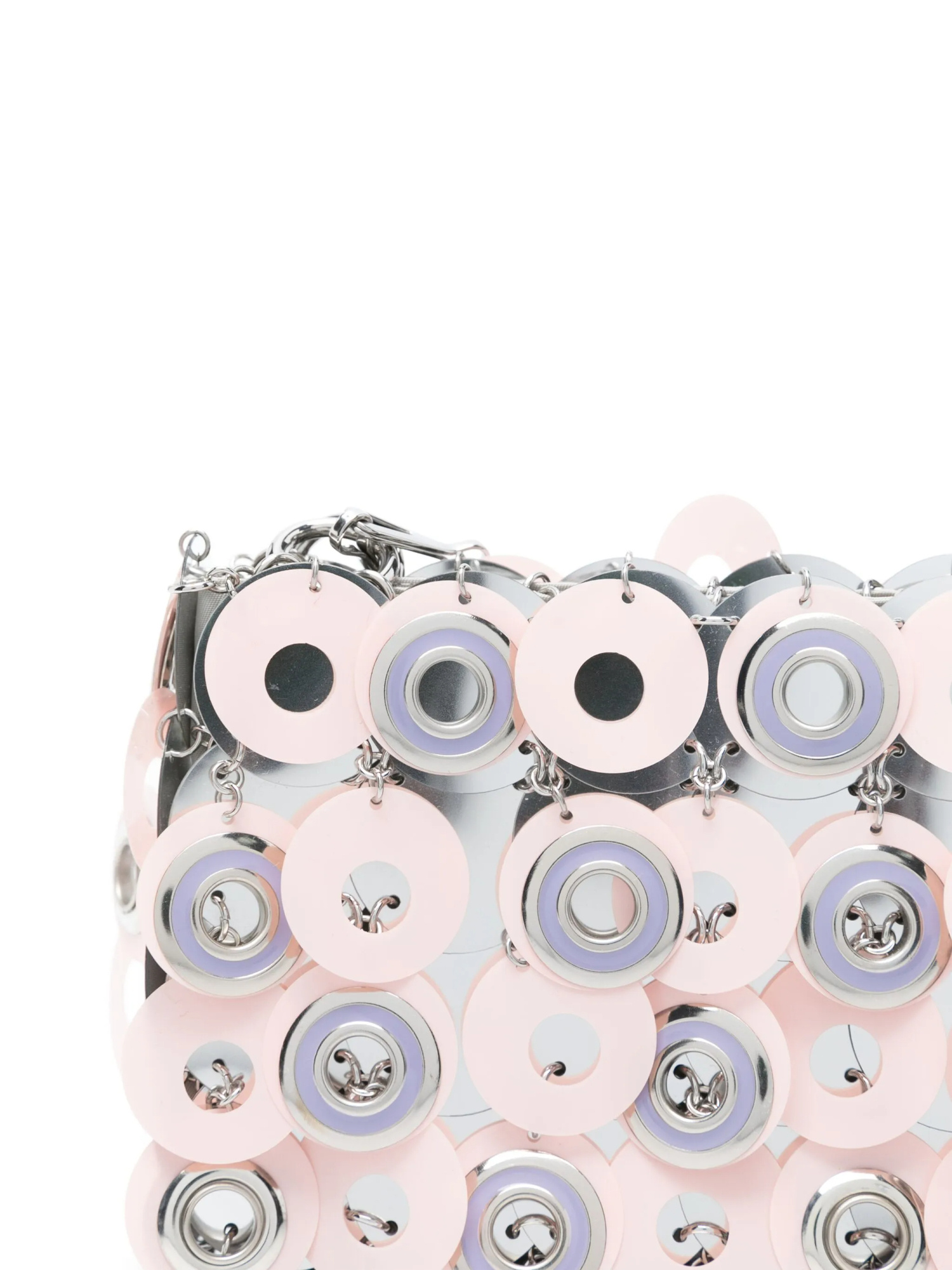 Rabanne Sparkle Discs Shoulder Bag In White