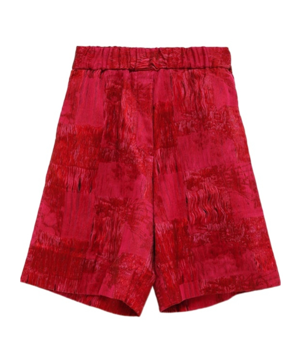 Shop Dries Van Noten Jacquard Shorts In Red
